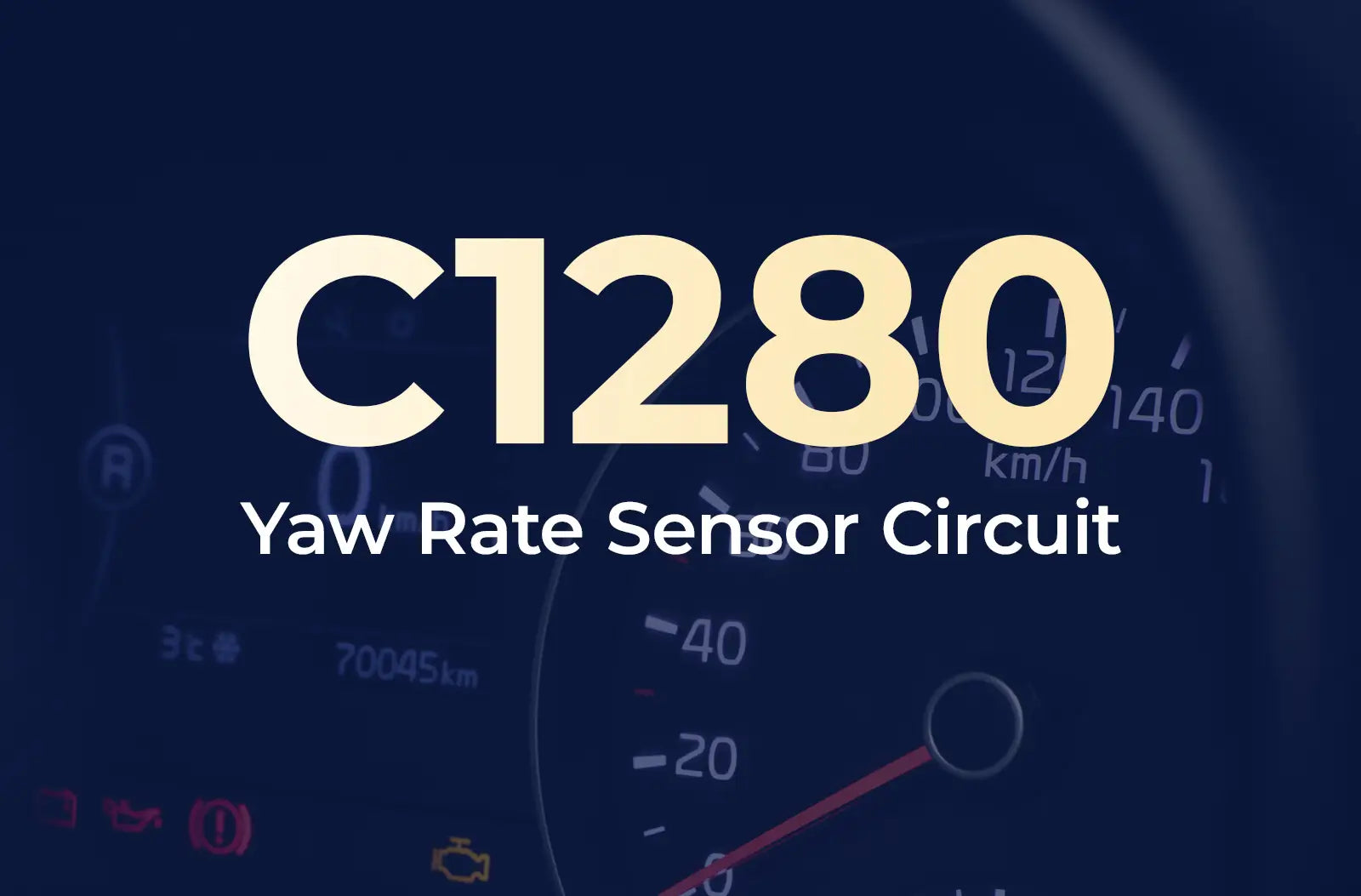 displaying the diagnostic code "C1280" and the description "Yaw Rate Sensor Circuit" against the blurred dashboard background.