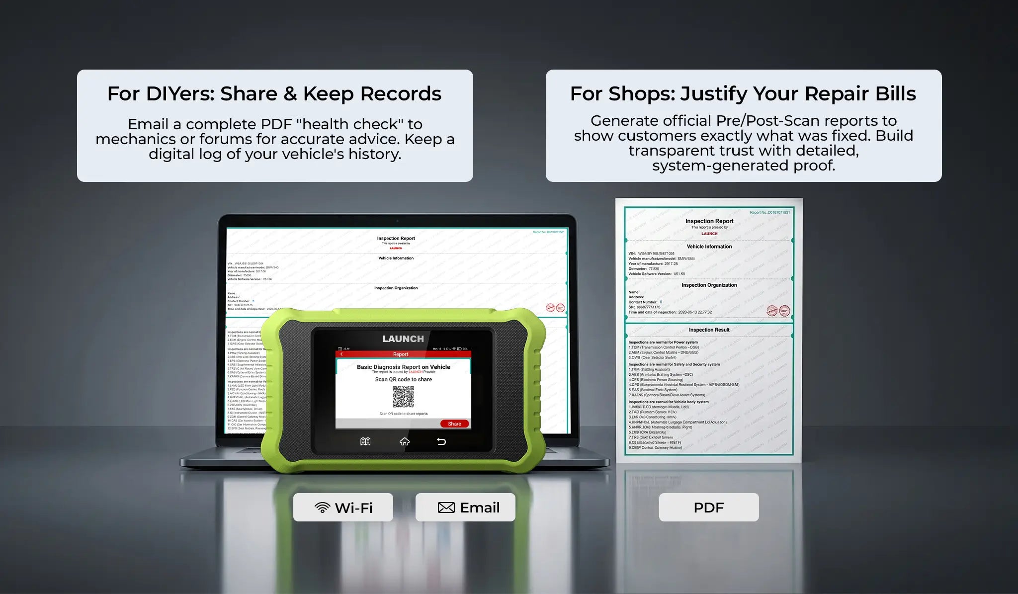 Diagnostic Reports & Data Recording