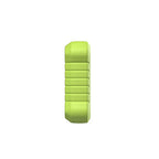 This image shows a side view of a lime green, rugged device casing featuring a textured, anti-slip grip. The design is identical to the previous scanner models but presented in a bright green color.